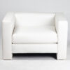 fauteuil simili cuir blanc face location