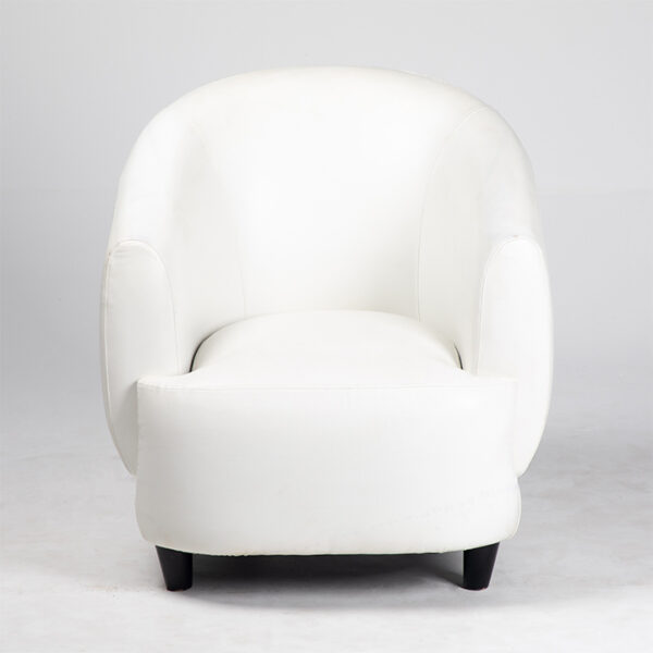 fauteuil relax simili cuir blanc face location