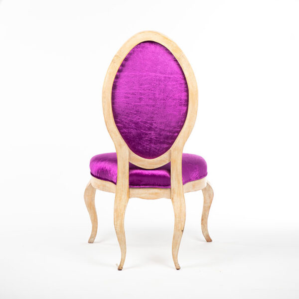 fauteuil precious tissu violet arriere