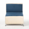 fauteuil bicolore bleu blanc face location