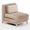 fauteuil solo inox velours beige location