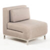 fauteuil solo inox tissu beige location