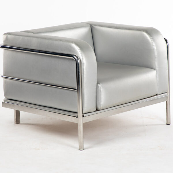 fauteuil mel simili cuir gris location