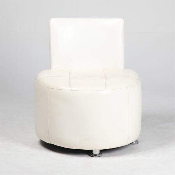 fauteuil simili cuir blanc face location
