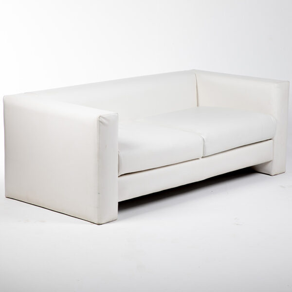 FT202BC Fauteuil 2 places simili cuir blanc location