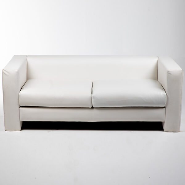 FT202BC Fauteuil 2 places simili cuir blanc location face