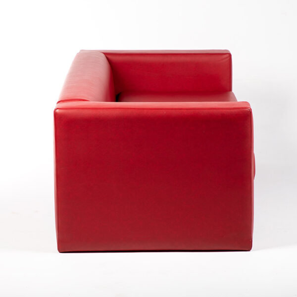 fauteuil 2 places simili cuir rouge cote location