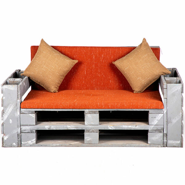 FT224BS fauteuil 2 places palette assise orange location face