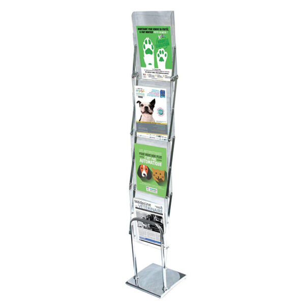 Porte brochure  Cdiscount.com Présentoir ZIG ZAG en aluminium pliable pour documents