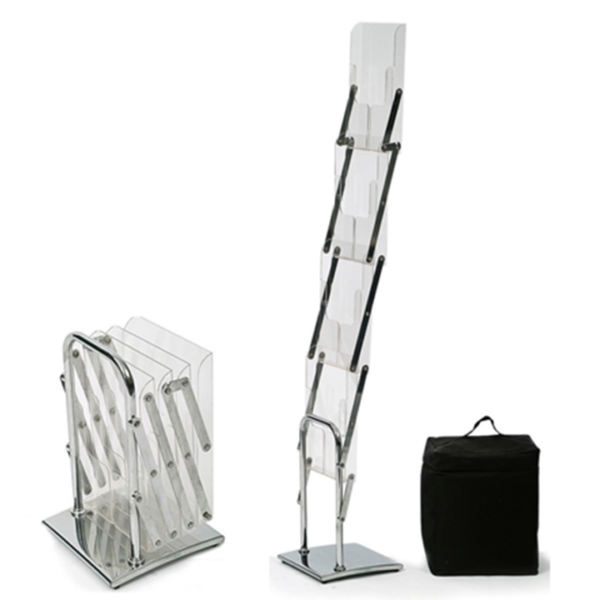 Porte brochure Cdiscount.com Présentoir ZIG ZAG en aluminium pliable pour documents