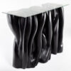 Table reunion buffet noire design haute location