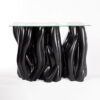 Table reunion buffet noire design haute location face