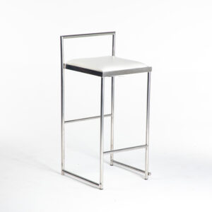 tb004bc tabouret blanc cuir inox location