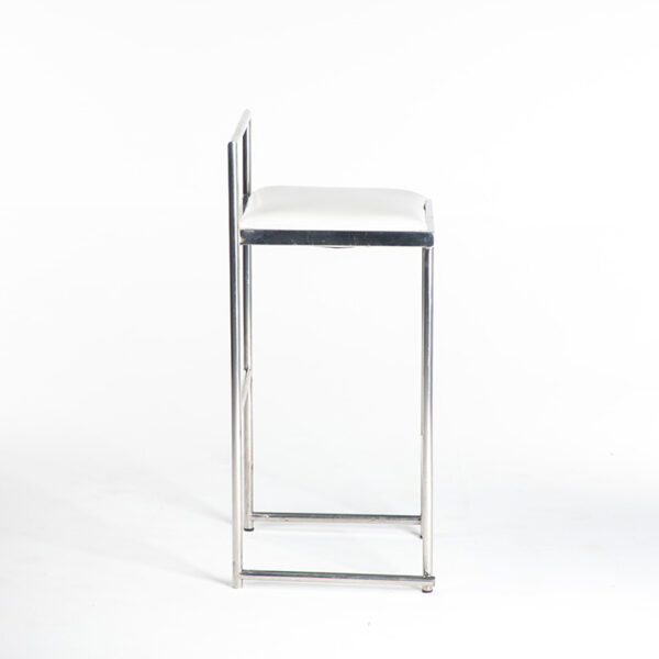 tb004bc tabouret blanc cuir inox location cote