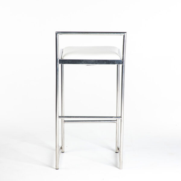 tb004bc tabouret blanc cuir inox location face