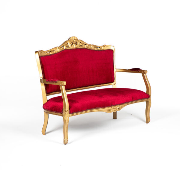 ft201rg fauteuil 2 places baroque tissu velour rouge location