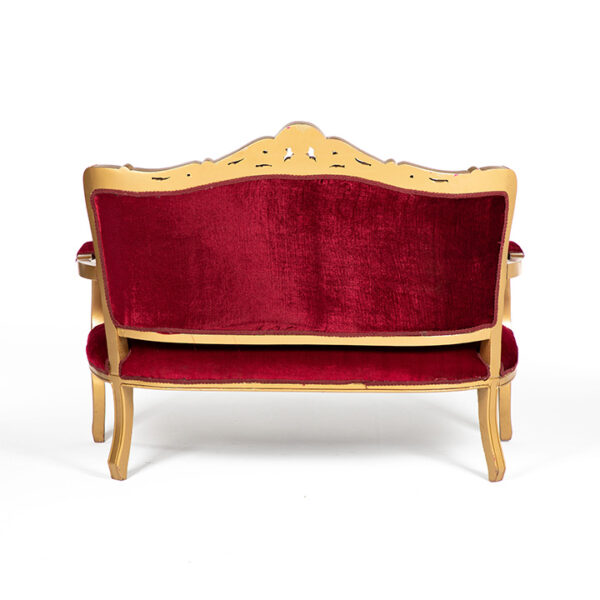 ft201rg fauteuil 2 places baroque tissu velour rouge location arriere