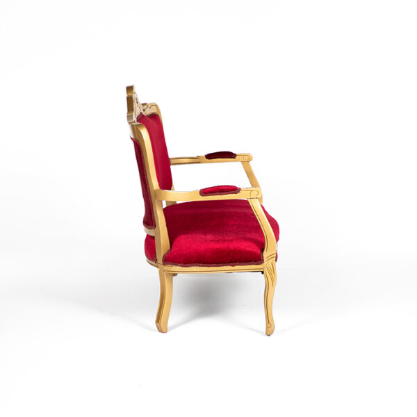 ft201rg fauteuil 2 places baroque tissu velour rouge location cote